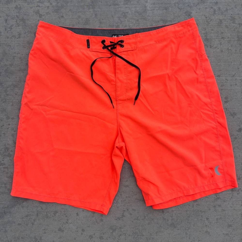 Hurley Phantom Mens Neon Orange Board Shorts Swim Trunks Size 36 F719600
